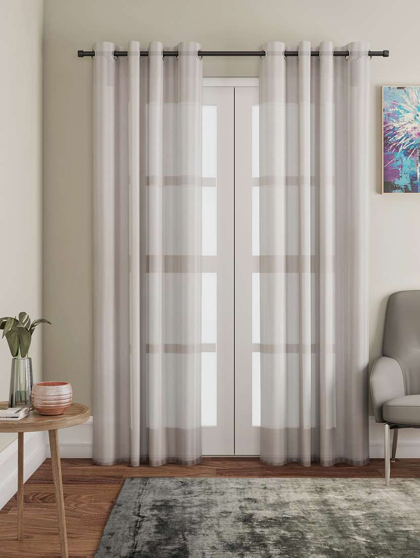 brown design 2 melody sheer door curtains 4.5 ft x 7.5 ft. (54" x 90