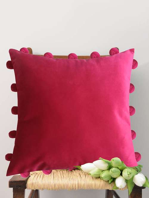 Buy Online Smooth Fuchsia Velvet Cushion Covers With Matching