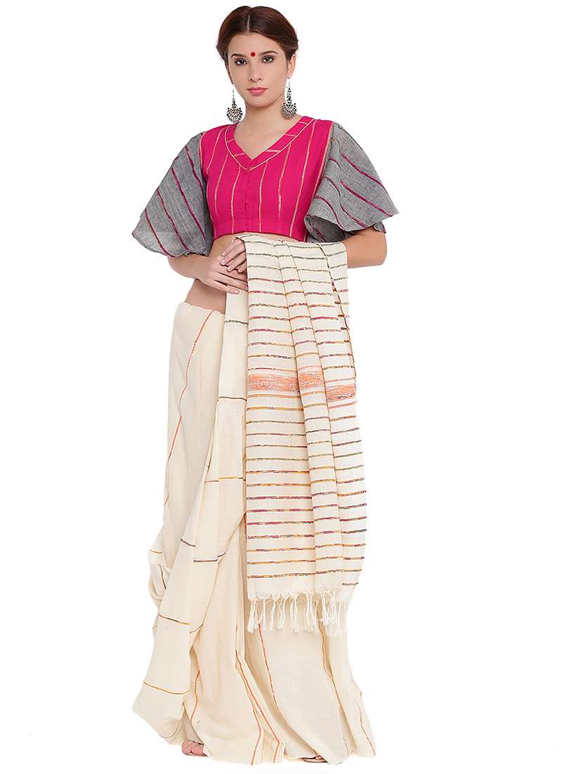 Self Design Flared Sleeved Blouse