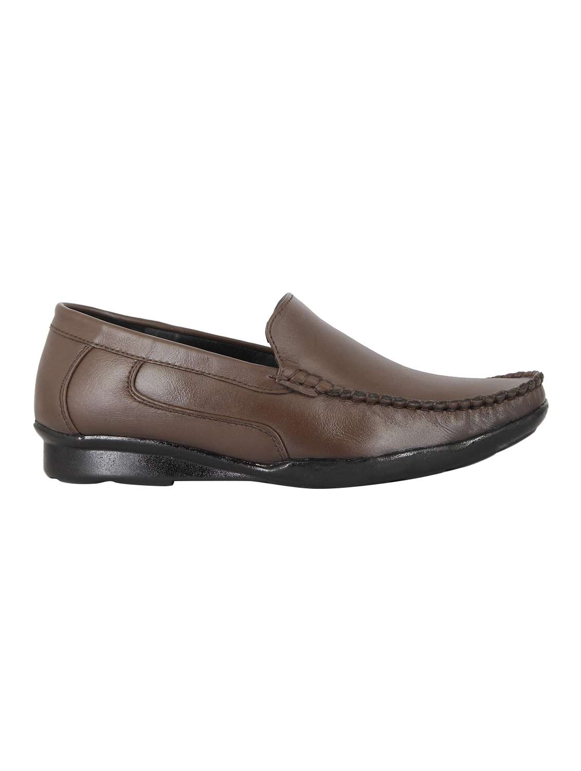 Buy online Brown Leather Slip On Loafers from Casual Shoes for Men by