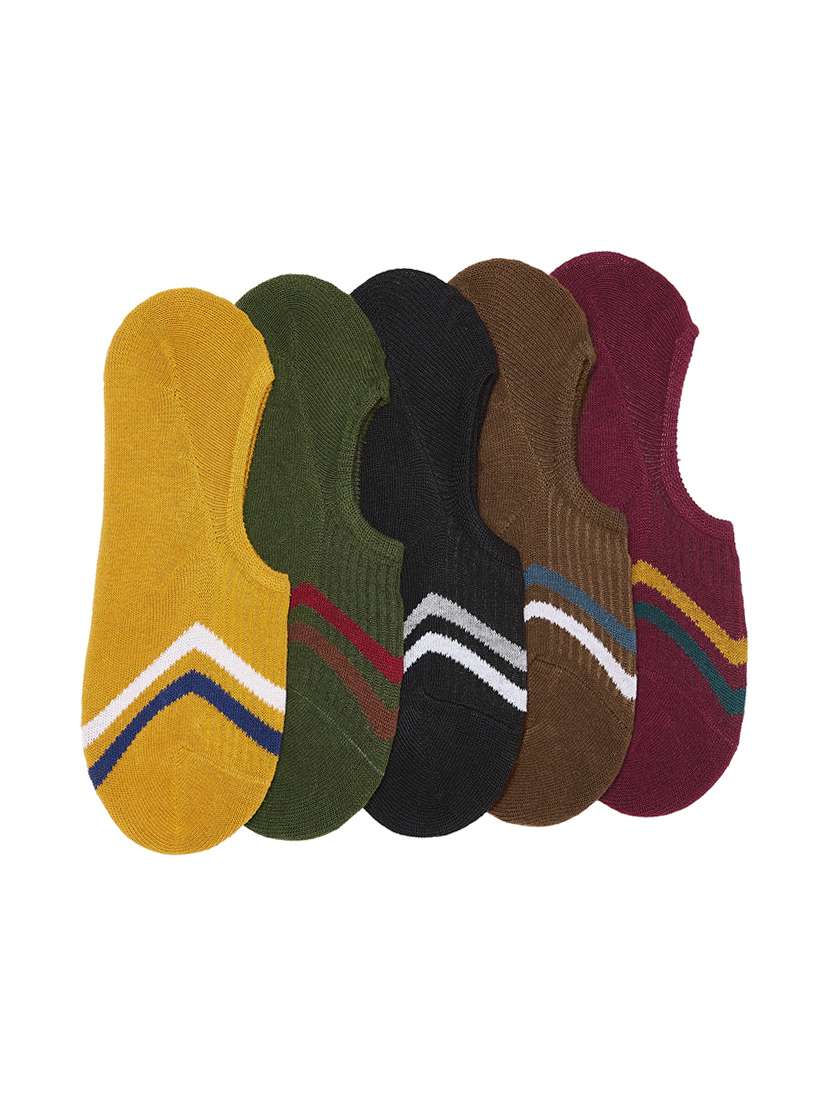 Men Pack Of 5 Solid No Show Sock