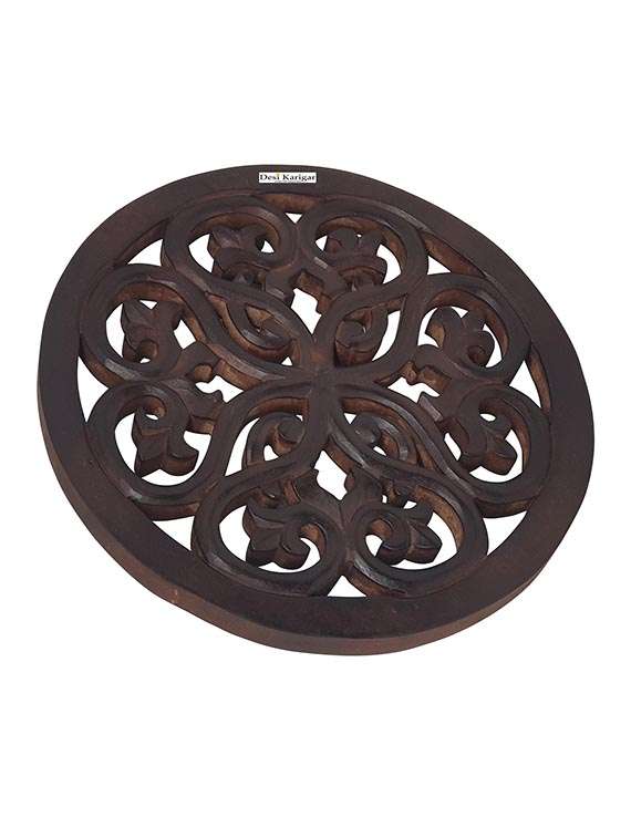 Antique Wooden Wall Decor Round Shaped Panel 
