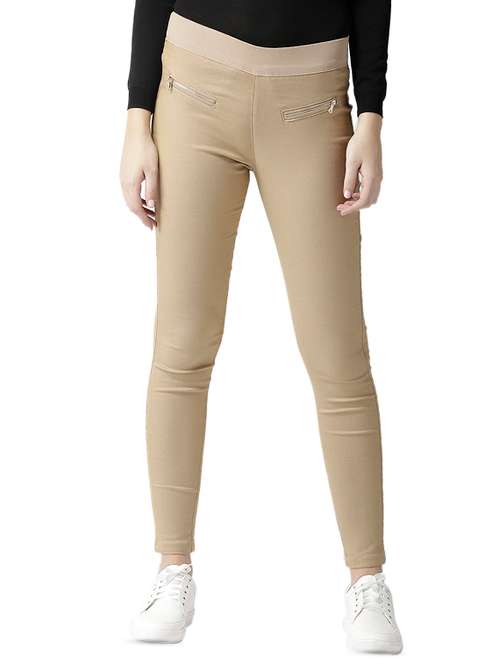 Ankle Length Zipper Detail Jegging 