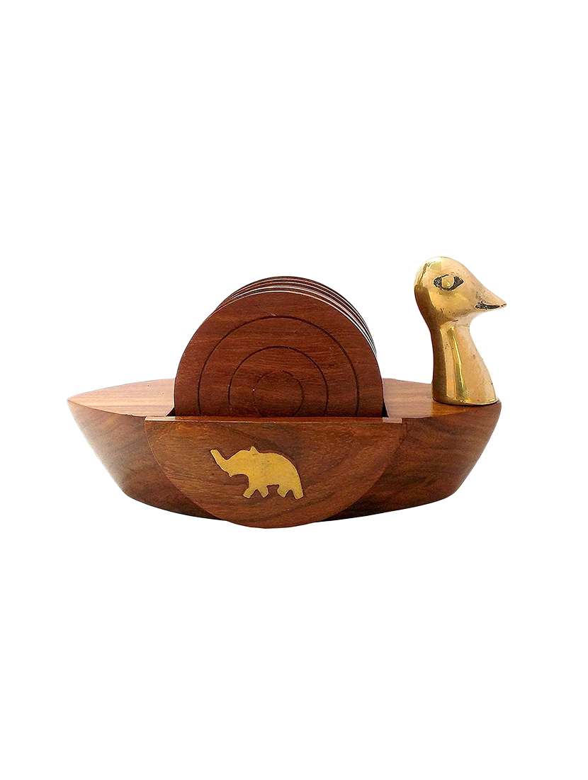 Desi Karigar Swan Shape Coaster Set 