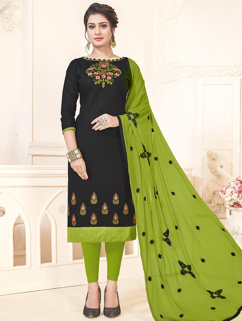 embroidered unstitched churidaar suit