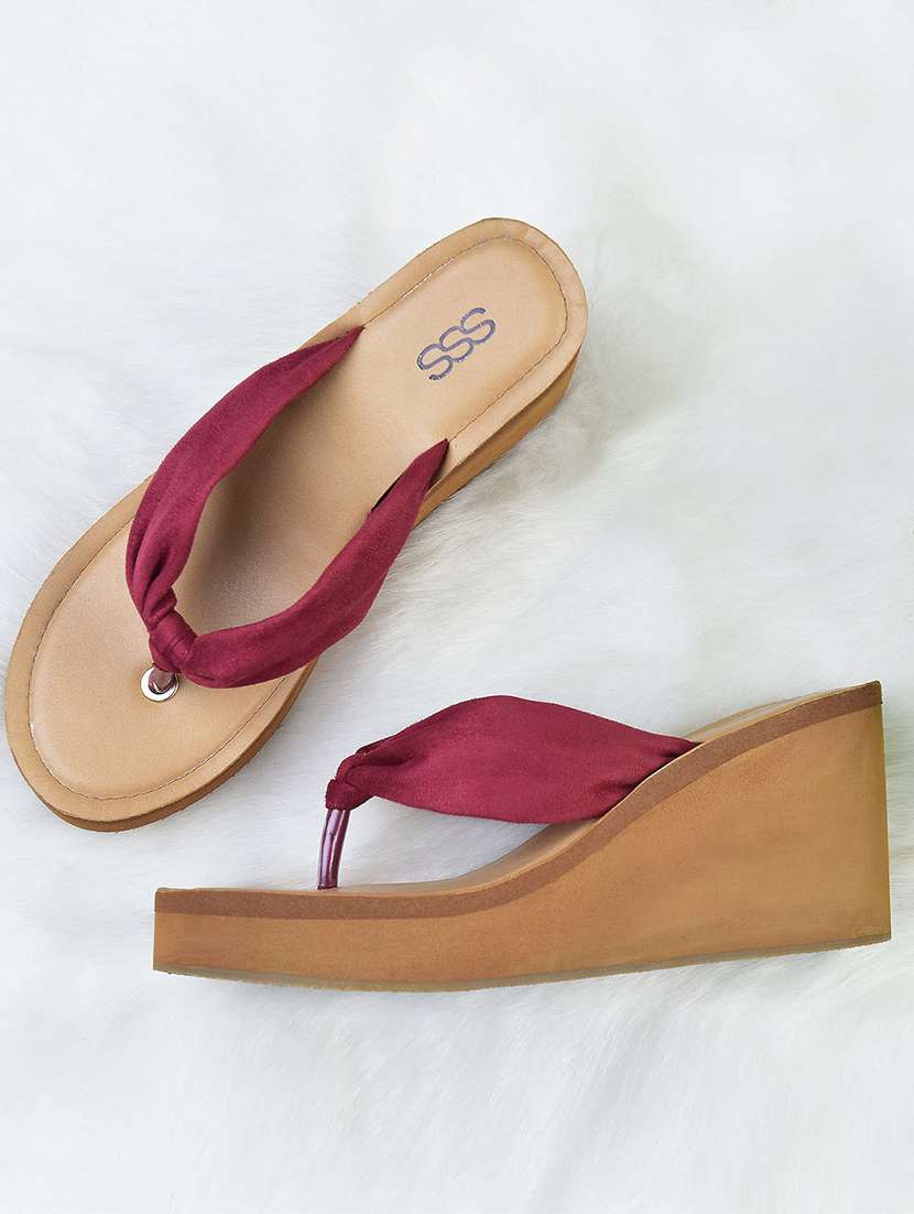 Maroon Toe Separator Wedges from heels 