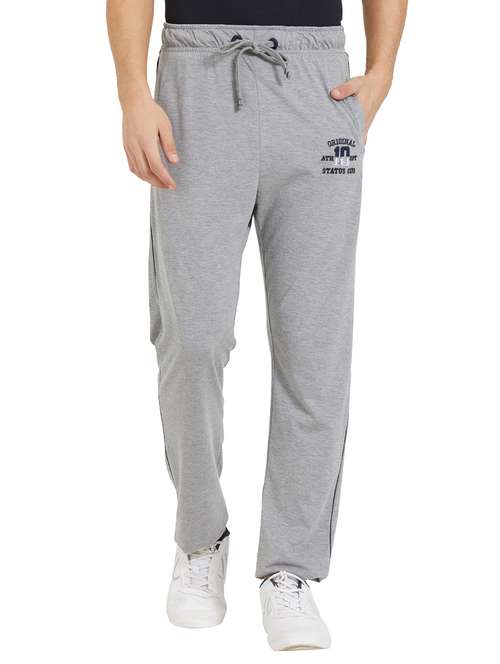 grey cotton  full length track pant - 16008014 -  Standard Image - 0