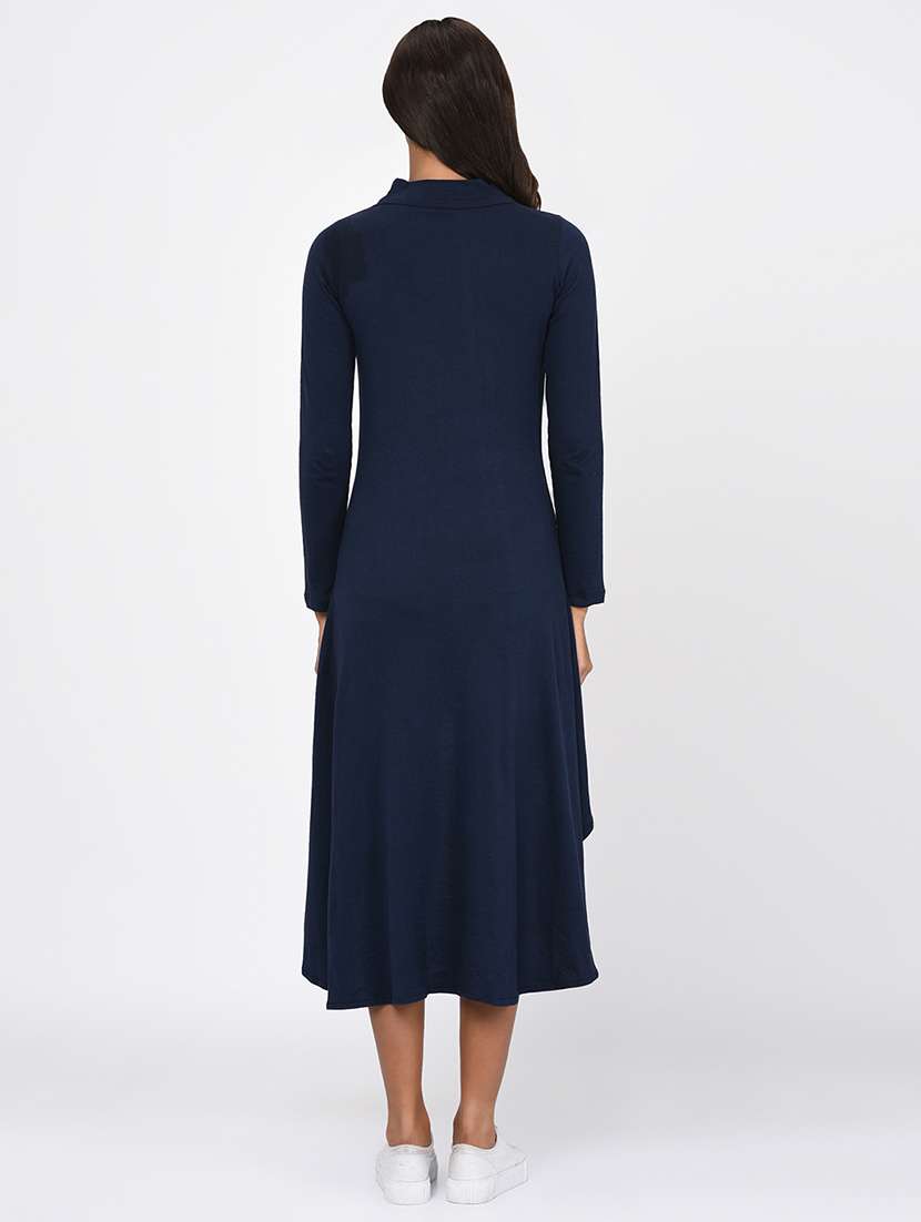 Women's High Low Solid Dress