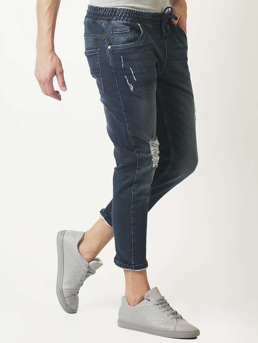 Buy Online Navy Blue Ripped Jeans From Clothing For Men By Blue Saint For 1038 At 55 Off 21 Limeroad Com