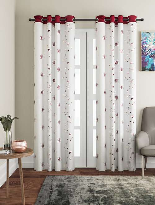 Buy Online Nature Series Floral Embroidered Sheer Long Door