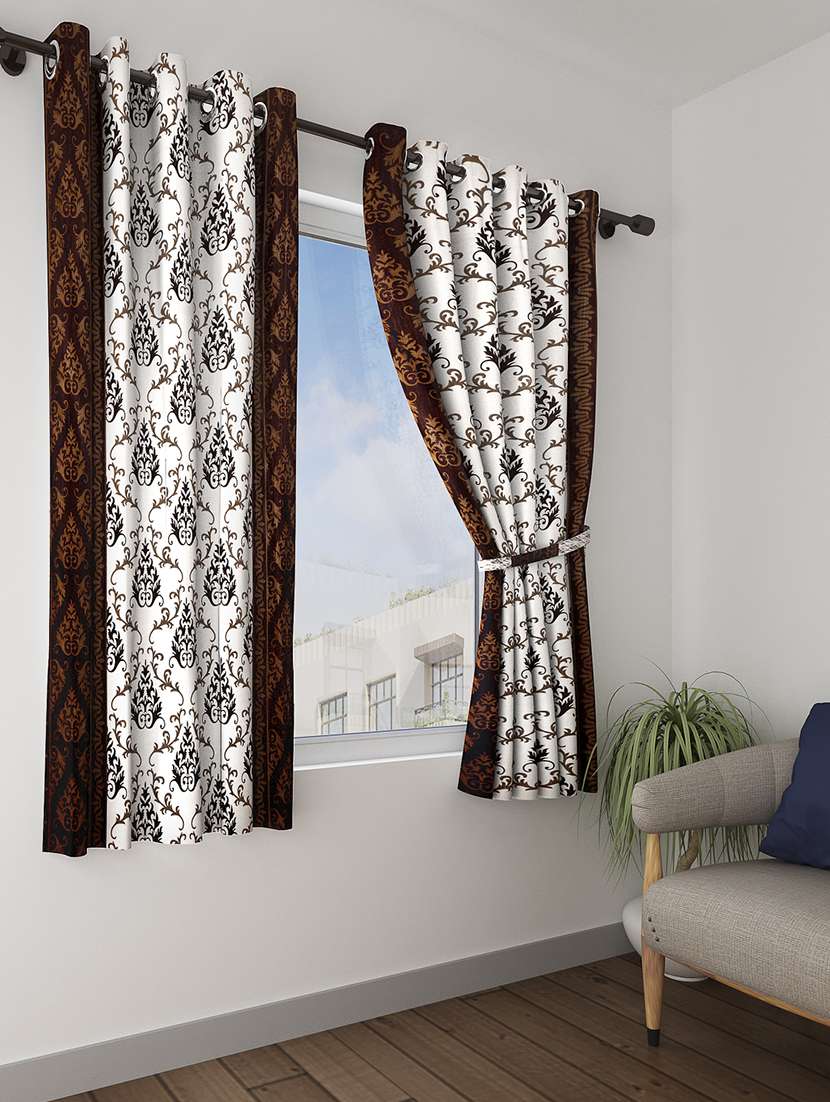 Buy Online Polyester Solid Pack Of 2 Room Darking Window Curtain