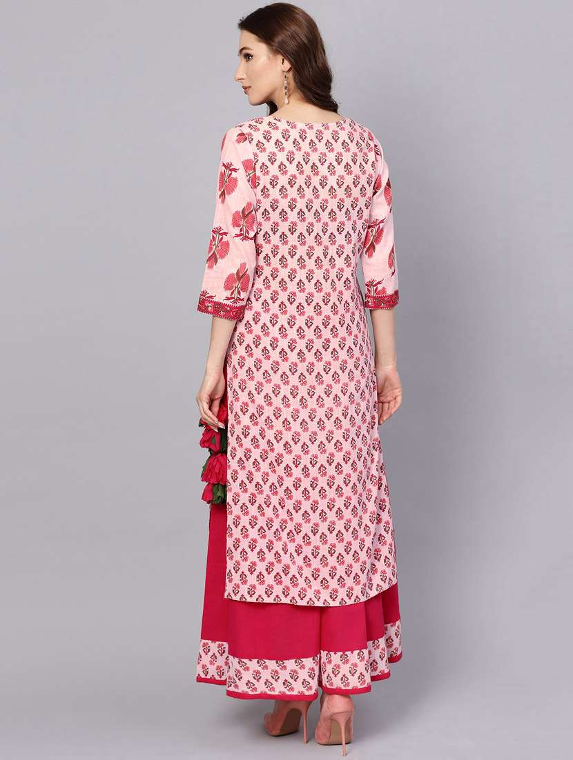 Buy online Floral Printed Kurta Skirt Set from ethnic wear for Women by