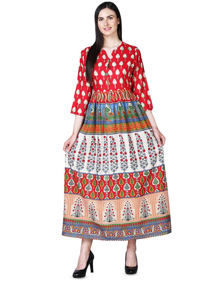 ethnic dress with belt