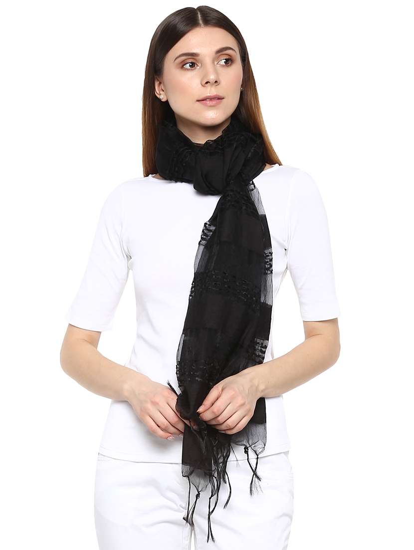 Black Viscose Stole