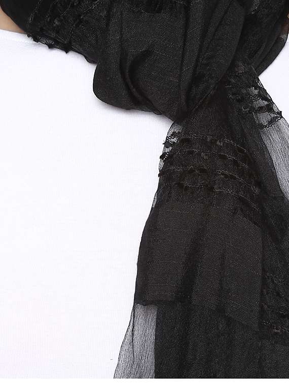 Black Viscose Stole
