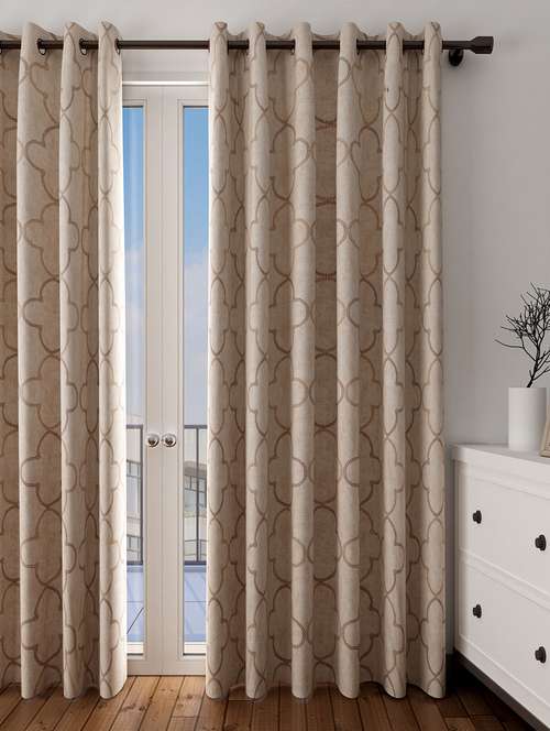 Buy Long Size Embroidery Semi Sheer Long Door Curtains For Unisex