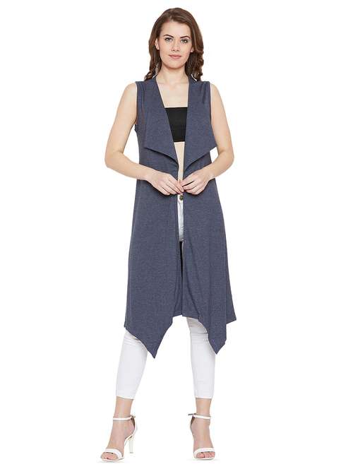 Buy online Solid Asymmetric Shrug from 