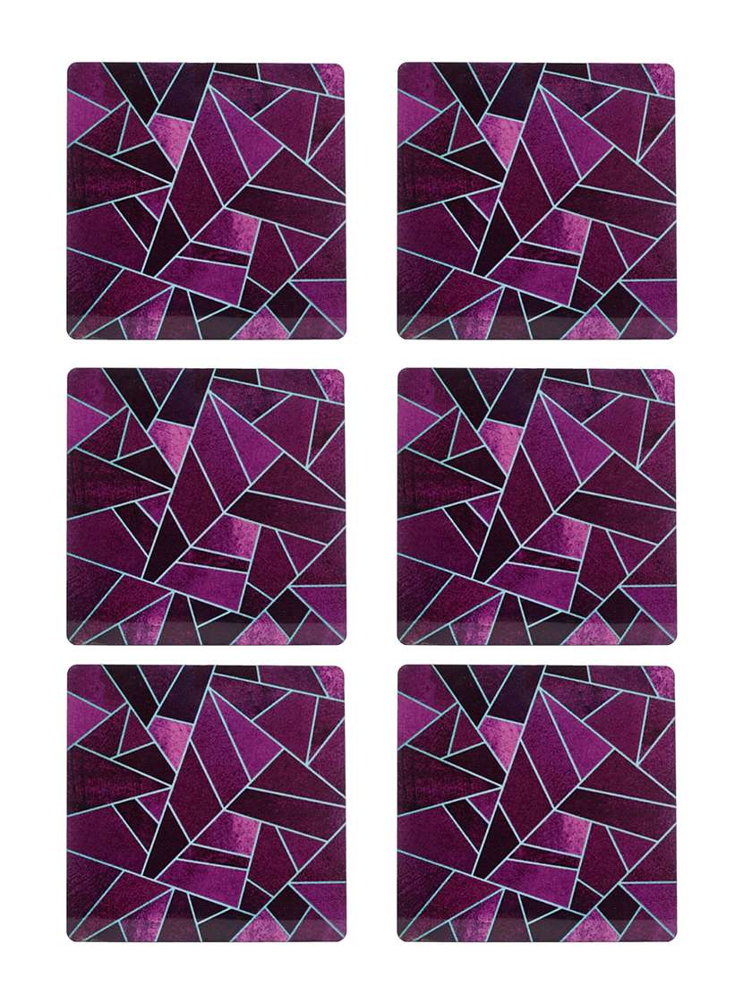 Alina Decor Set Of 6 Printed Coasters With Wooden Stand