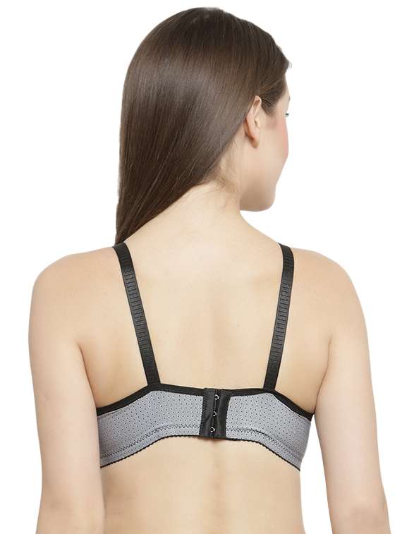 Polka Dotted Contrast Laced Bra
