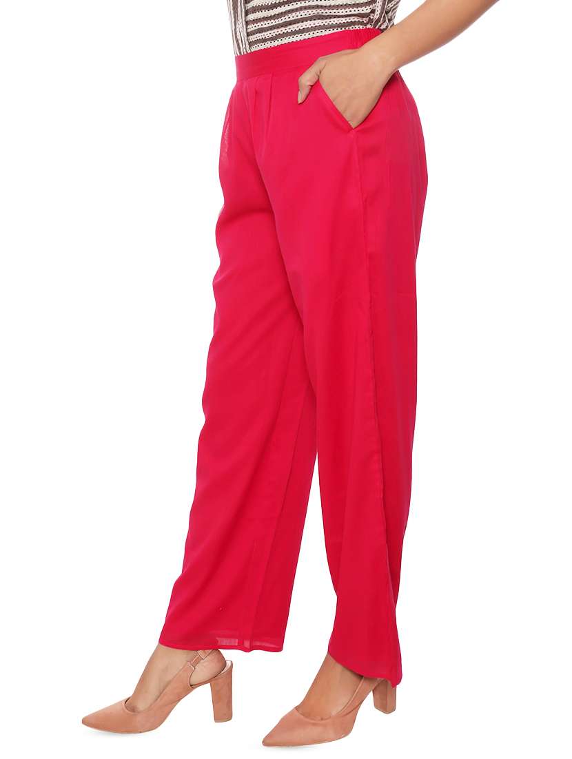 Buy online High Rise Pleated Trouser 