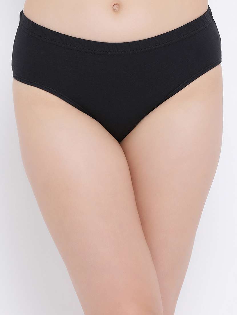 Set Of 3 Mid Rise Solid Hipster Panty