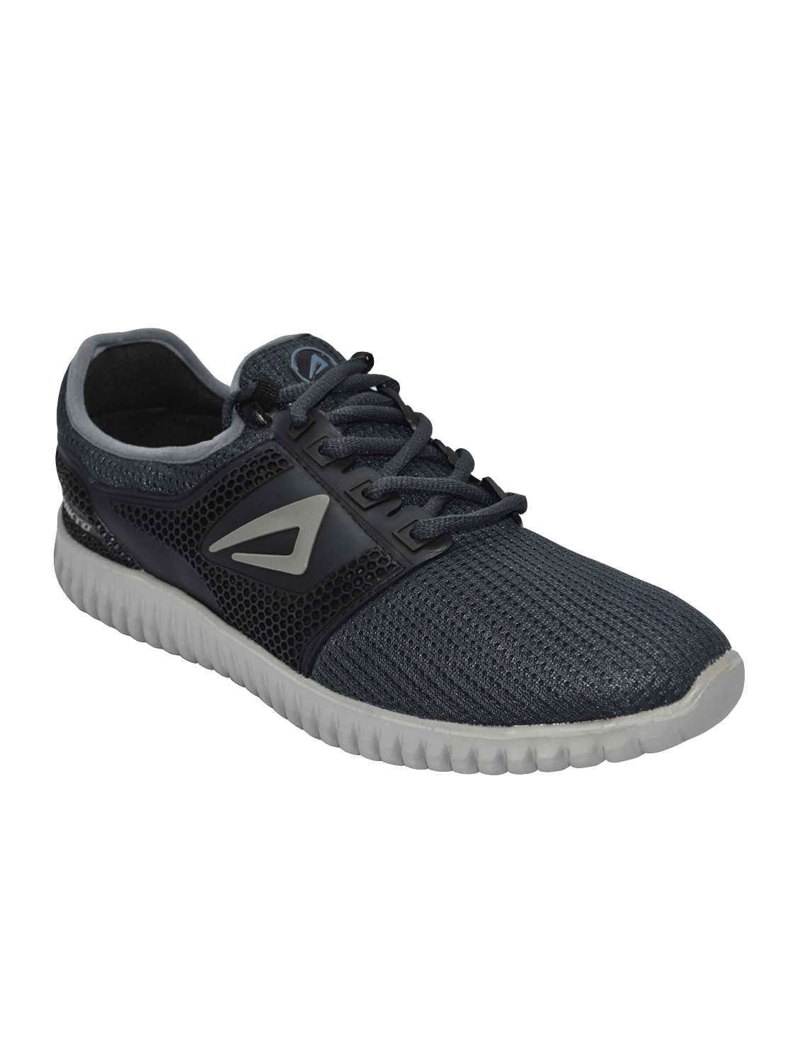 Buy online Ajanta Grey Mesh Lace Up Sport Shoes from