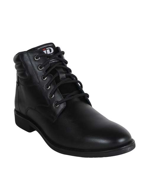 black leatherette low ankle boot