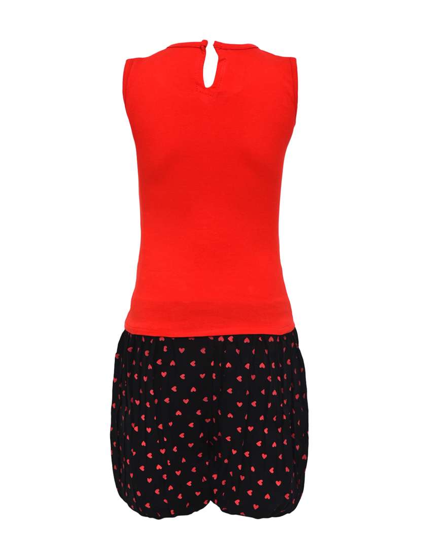 Buy online Red Cotton Shorts Set from girls for Women by Aarika for