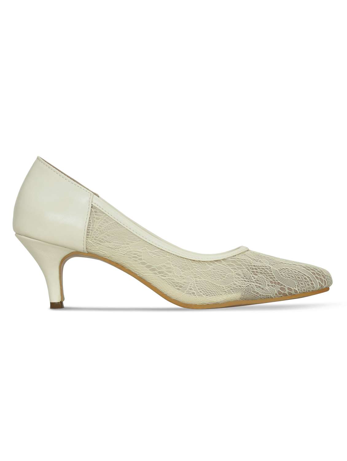 Buy online White Slip On Pumps from heels for Women by Get Glamr for