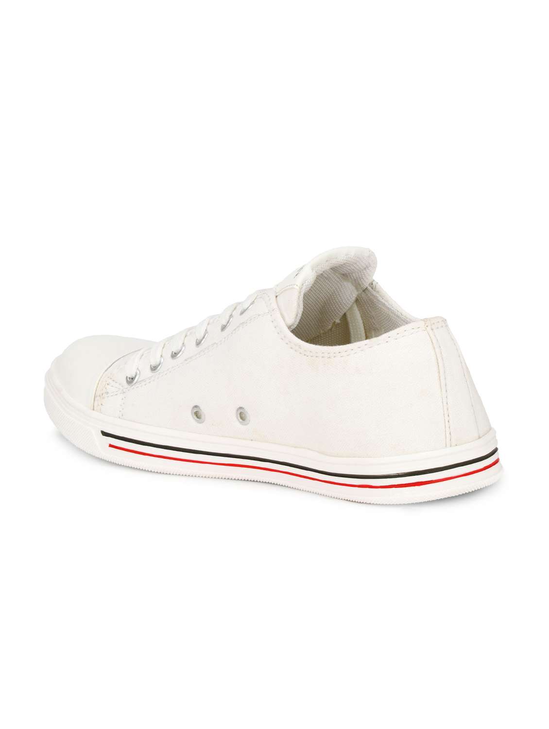 Buy online White Canvas Lace Up Sneakers from Casual Shoes for Men by