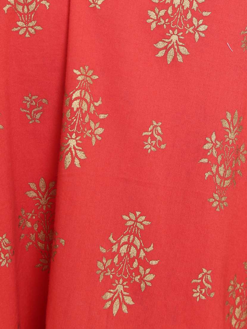 Foil Print Flared Skirt Top Set 