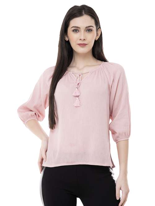 women's straight tie-up neck top - 16682789 -  Standard Image - 0