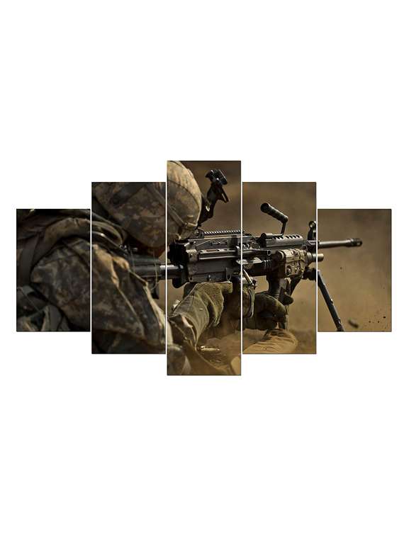 5 Panel Army Man Wall Wooden Painting
