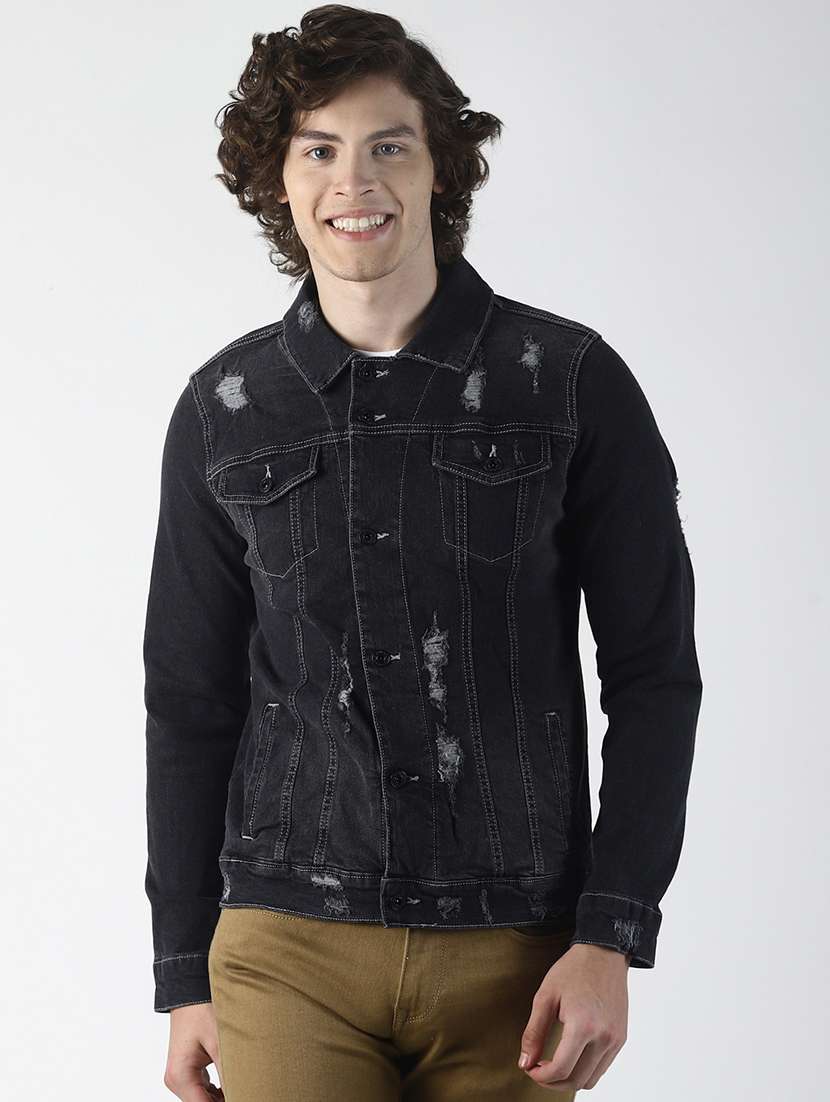 black ripped jacket