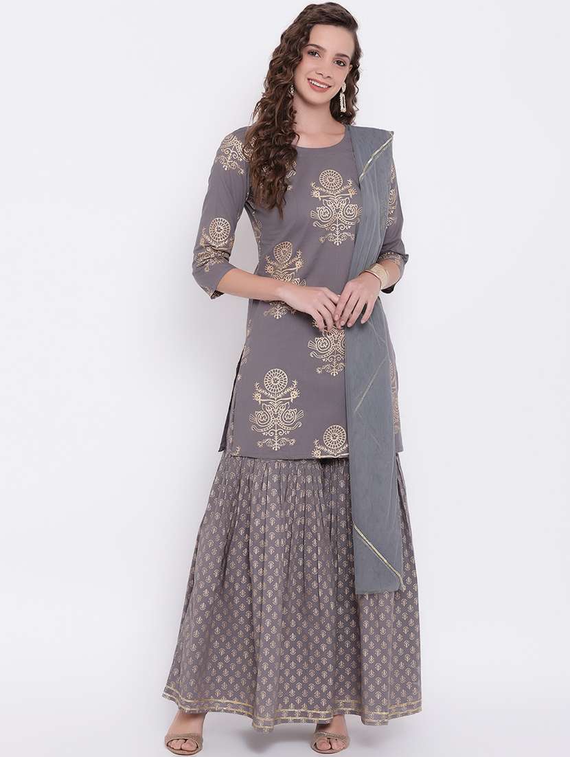 Women Kurta Sharara Set With Dupatta