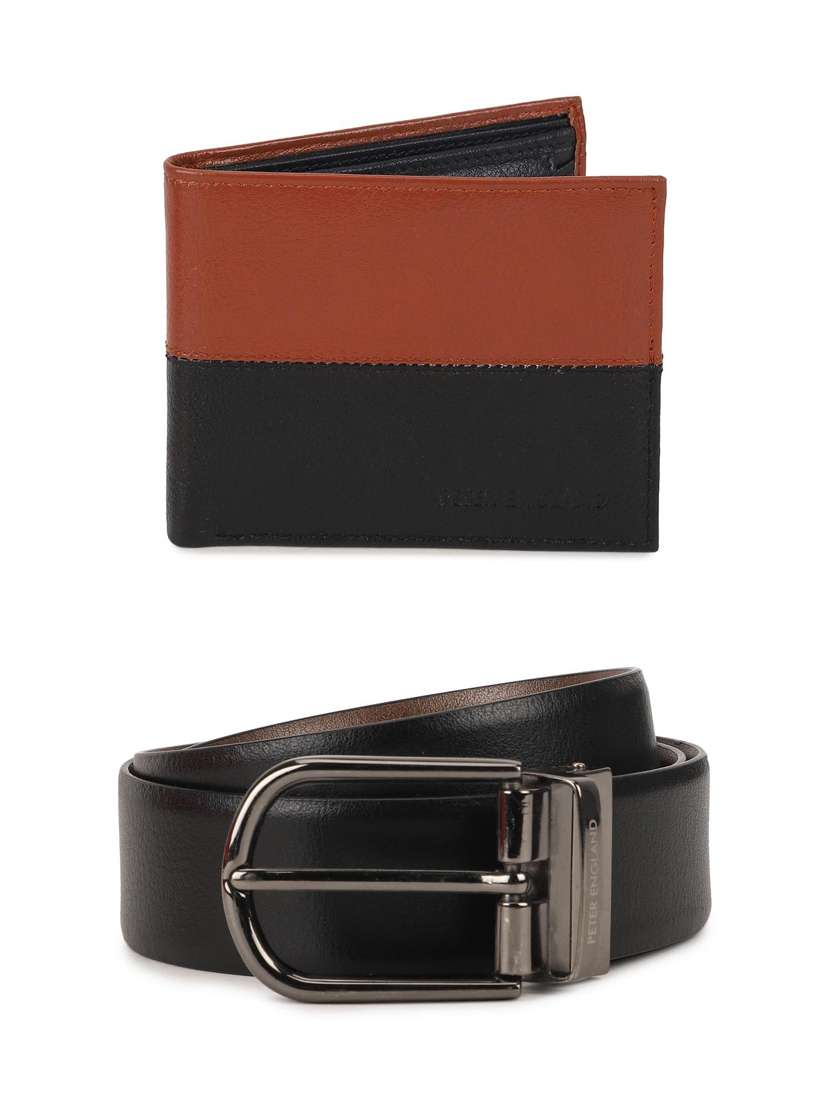 Black Leatherette Belt With Wallet