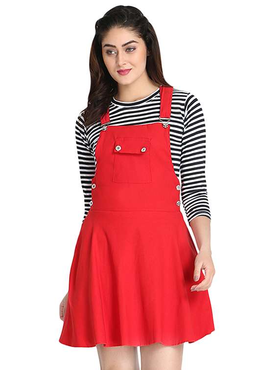 dungaree dress with crop top