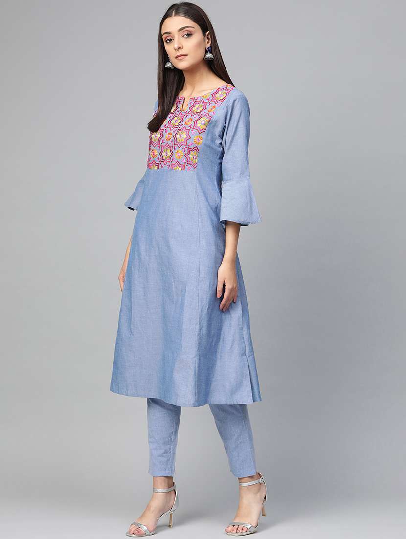 Buy online Bell Sleeves Kurta Palazzo Set from ethnic wear for Women by
