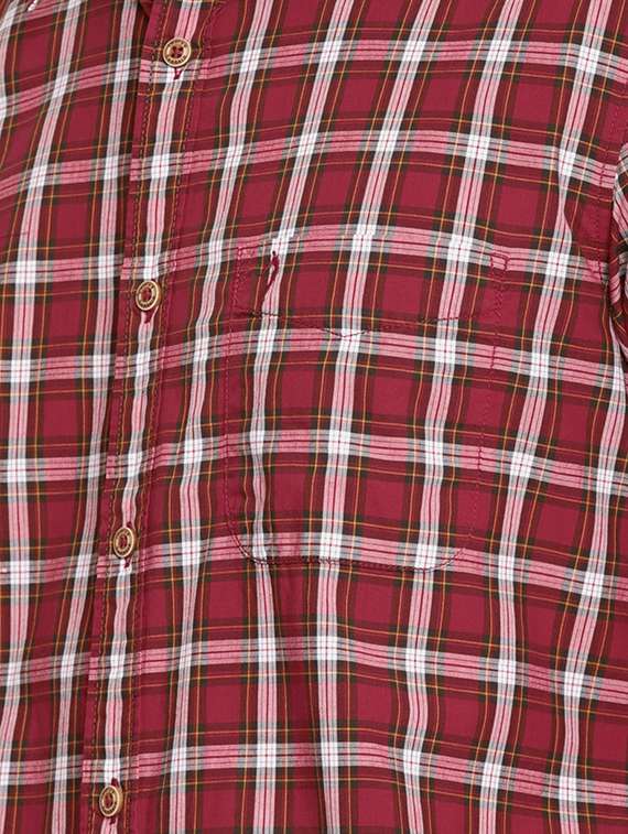 Red Checkered Casual Shirt