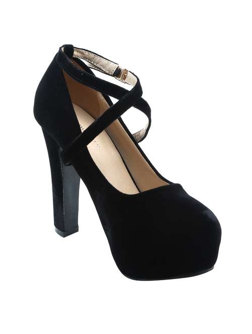 black velvet platform shoes