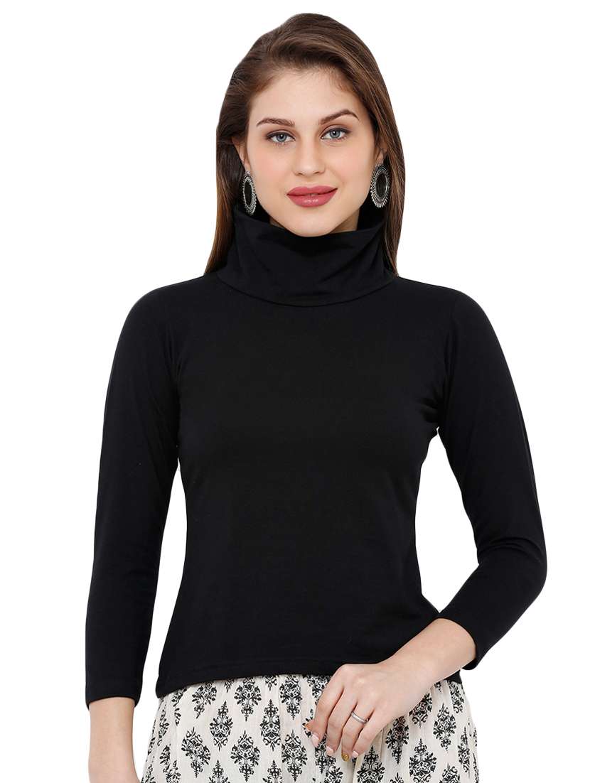black high neck blouse