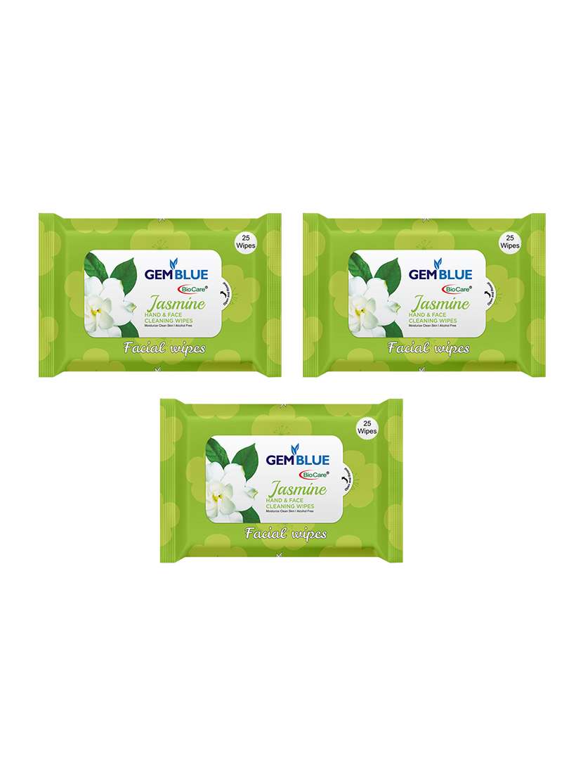 Gemblue Biocare Jasmine Facial Wipes Pack Of 3