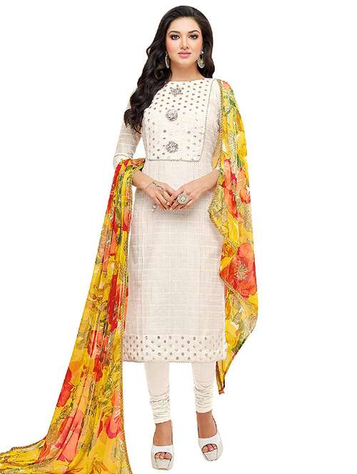 white churidar materials online shopping