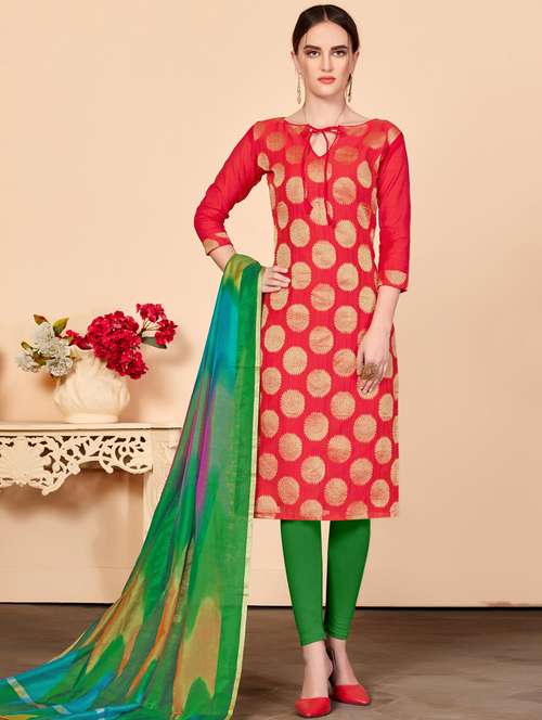 red colour churidar designs