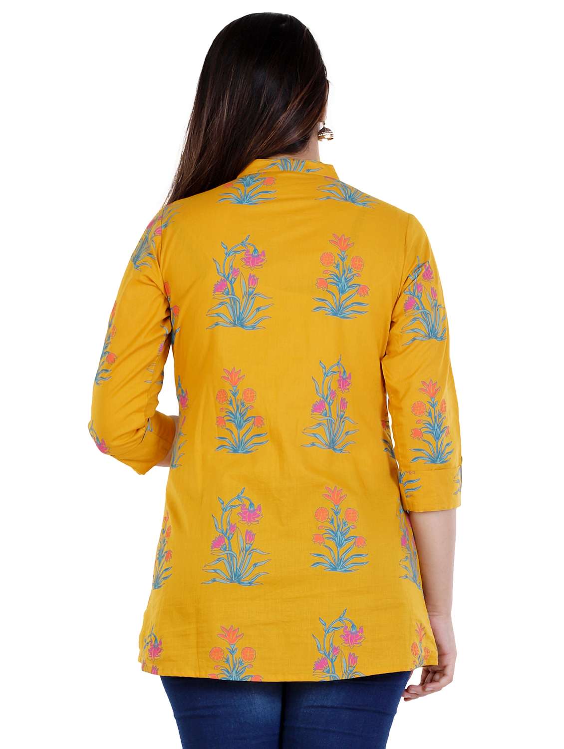 Women's Straight Mandarin Neck Top
