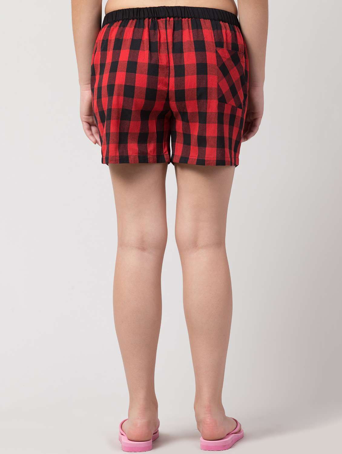 Drawstring Waist Checkered Shorts 