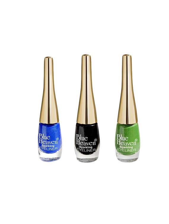 Blue Heaven Pack Of 3 Sparkling Eyeliner Shade(blue,Black,Green)