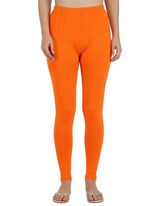 Buy online Orange Cotton Leggings from 
