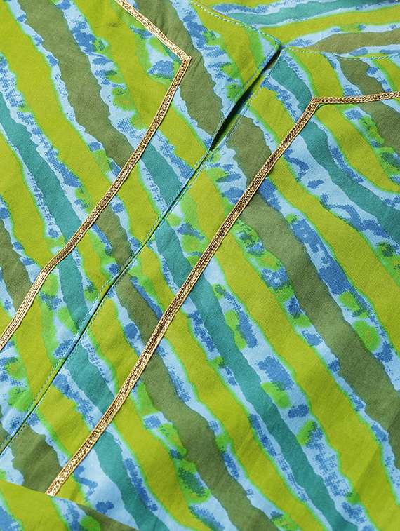 Leheriya Print A Line Kurta
