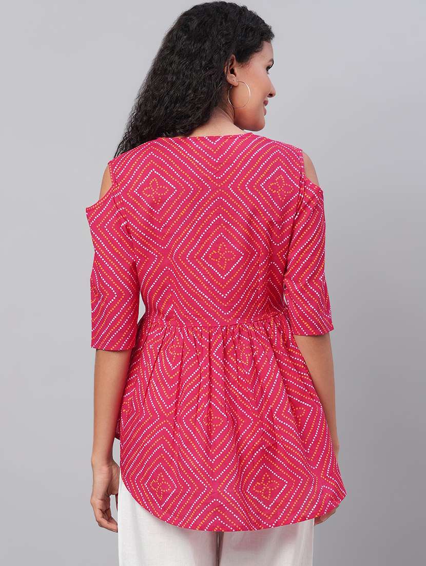 Bandhani Print High-low Kurti 